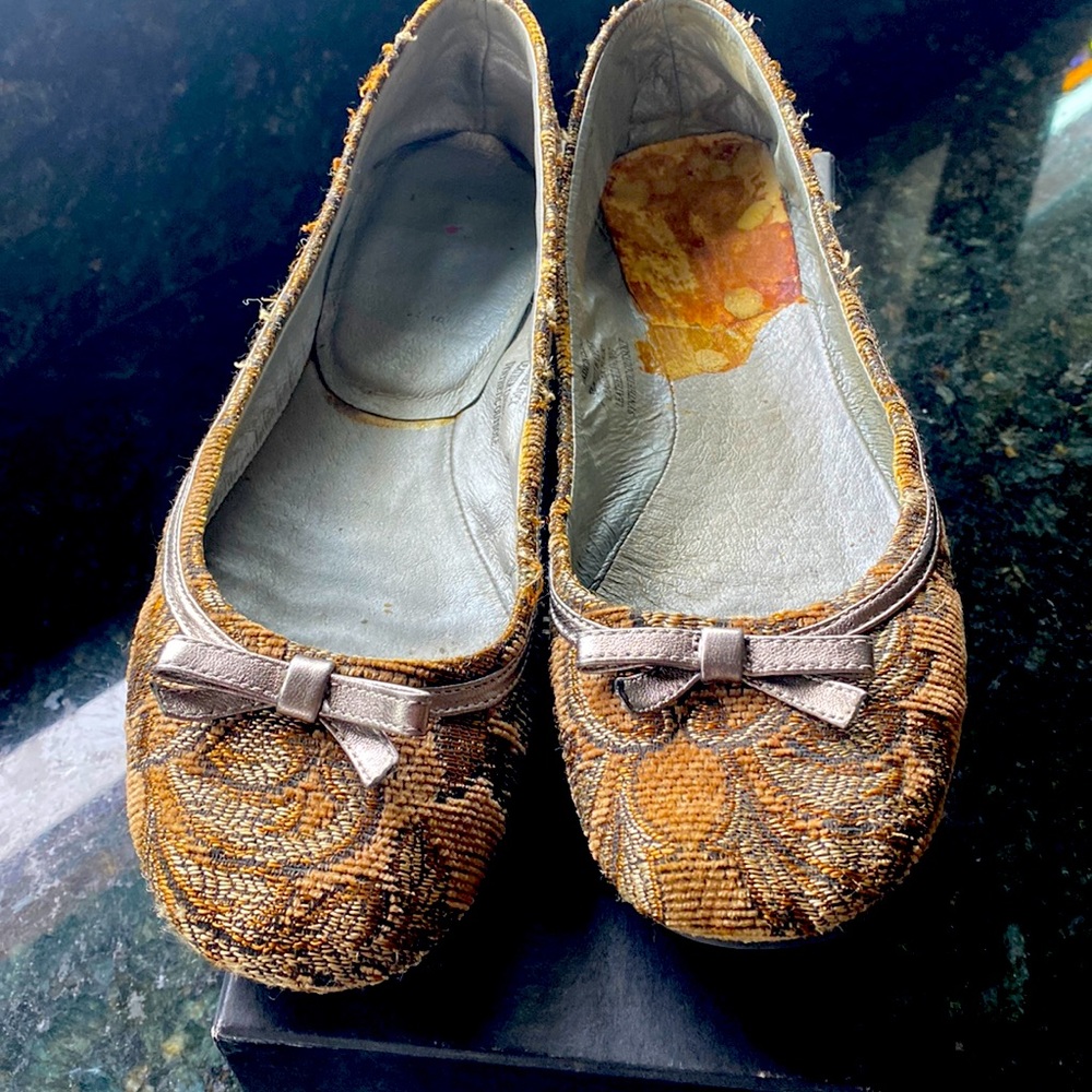 Vintage Barney’s Tapestry flats with Silver leather detail